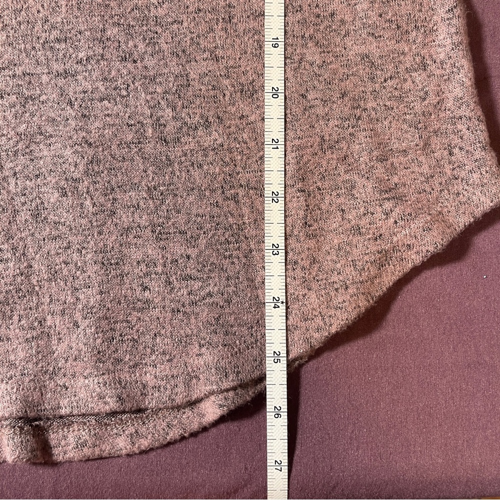 Bobeau Mauve Heathered Long Sleeve Hi Lo Knit Shirt Top - Size Small - Picture 3 of 10